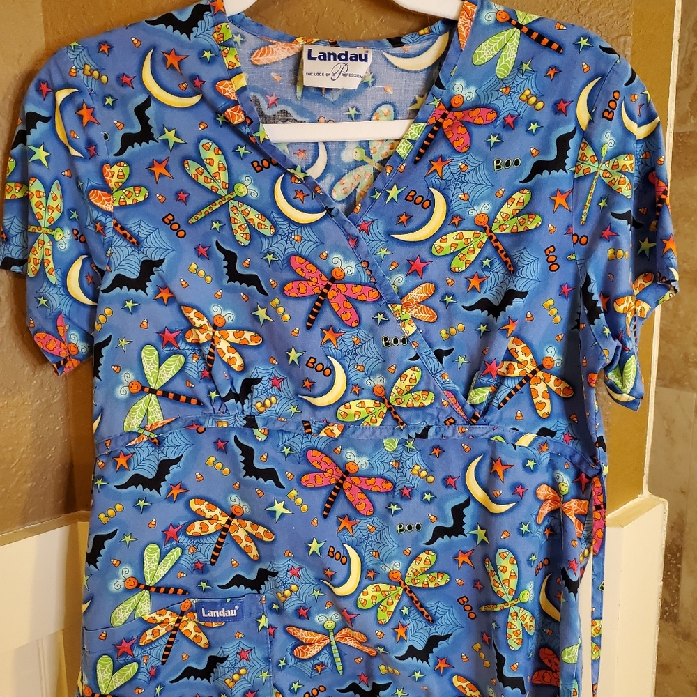 Halloween scrub top